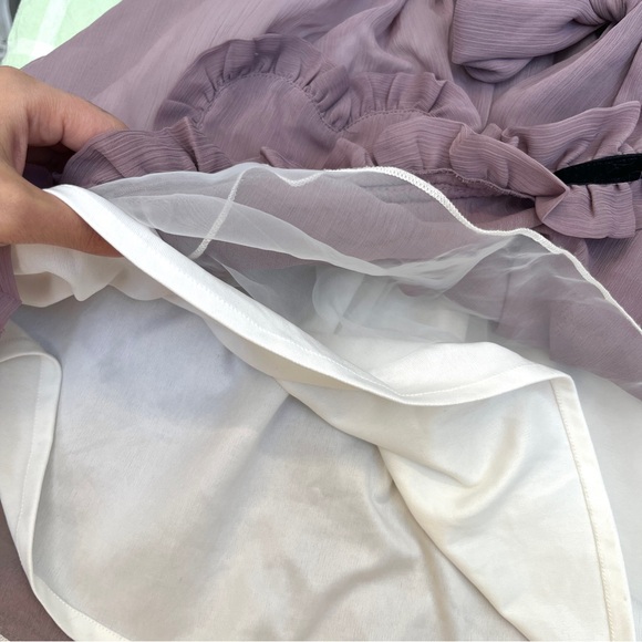 CUTE Mon lily mauve lolita tulle dress w ruffle trim and bow - Picture 8 of 9